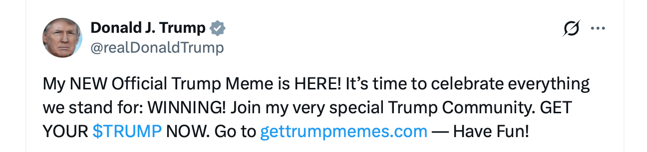 从就职周到年末漂移：特朗普的模因币回顾