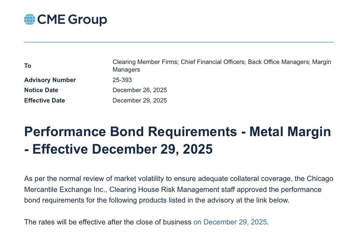 白银多头呼吁不满，CME提高保证金风险制止创纪录的涨势