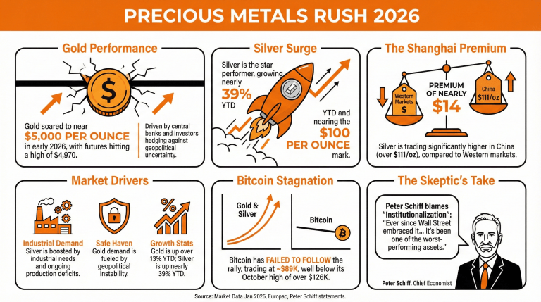 Gold and Silver Break Records Again, Approaching Historic Levels; Bitcoin Falls Behind Gold and Silver Break Records Again, Approaching Historic Levels; Bitcoin Falls Behind