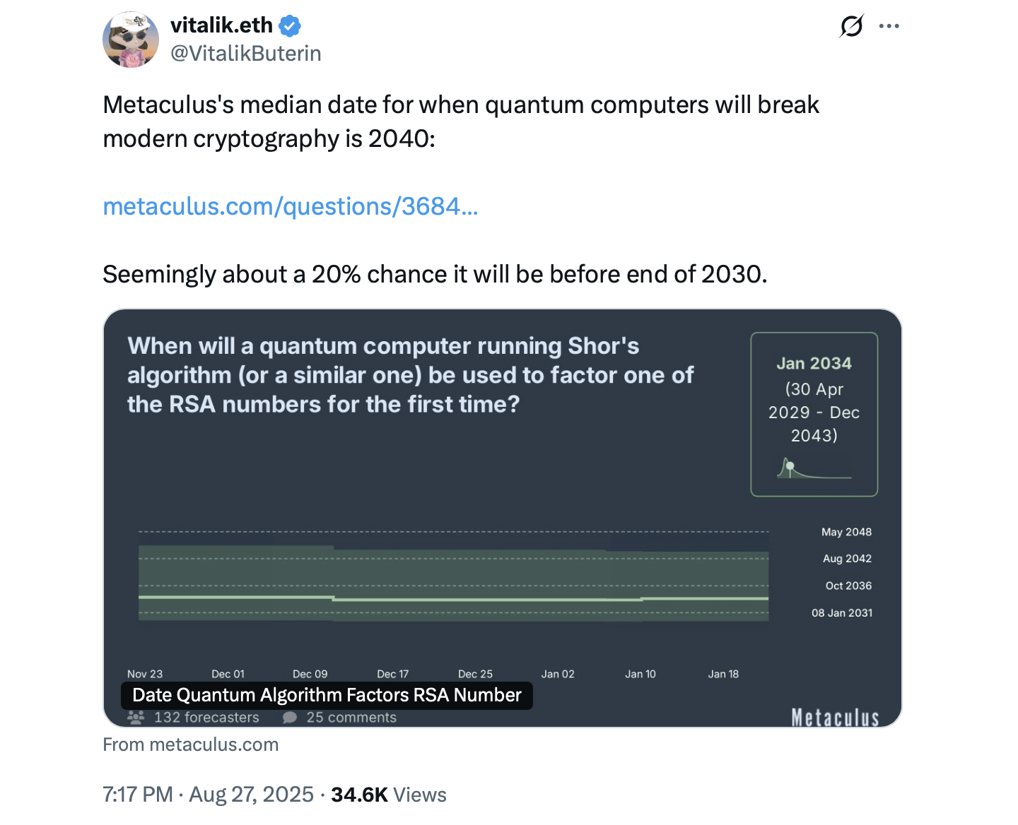 以太坊采取正式步骤应对量子计算风险 以太坊采取正式步骤应对量子计算风险