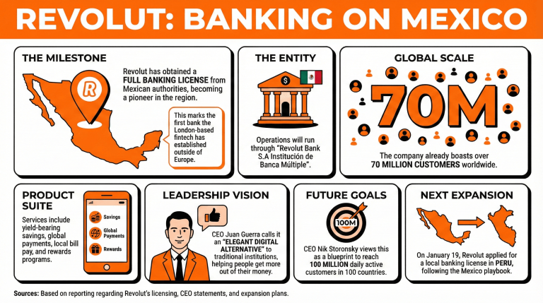 Revolut成为墨西哥数字银行，作为战略扩张的一部分