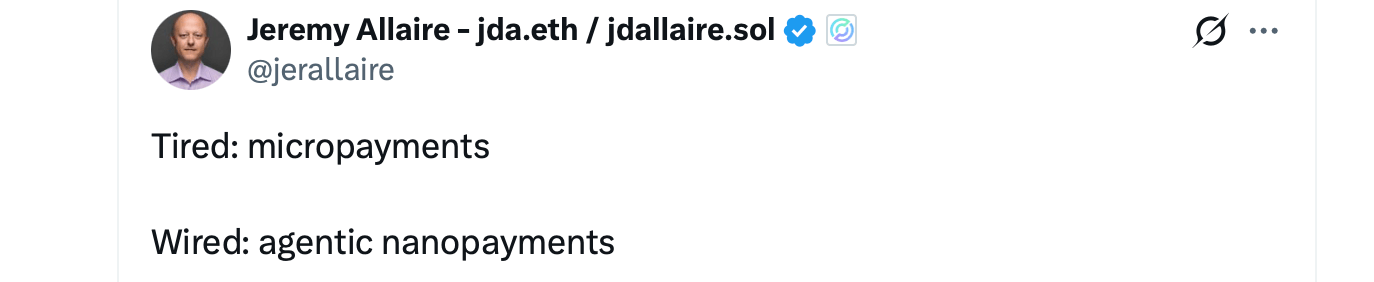 Circle 的纳米支付押注于人工智能代理和流媒体商务