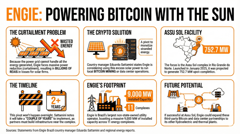 Engie Eyes Bitcoin Mining to Address Solar‑Power Curtailment in Brazil Engie Eyes Bitcoin Mining to Address Solar‑Power Curtailment in Brazil