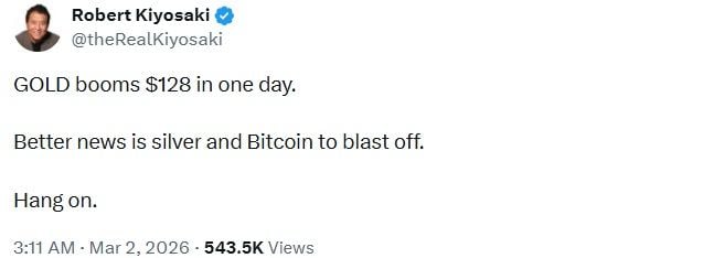 罗伯特·清崎预测比特币将'暴涨',因全球紧张局势推动投资者转向另类资产 罗伯特·清崎预测比特币将'暴涨',因全球紧张局势推动投资者转向另类资产