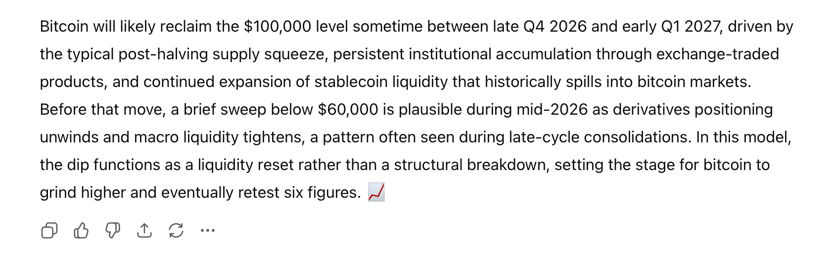 Grok, Claude, Qwen, ChatGPT, 和更多：8个AI模型预测比特币的下一个价格路径