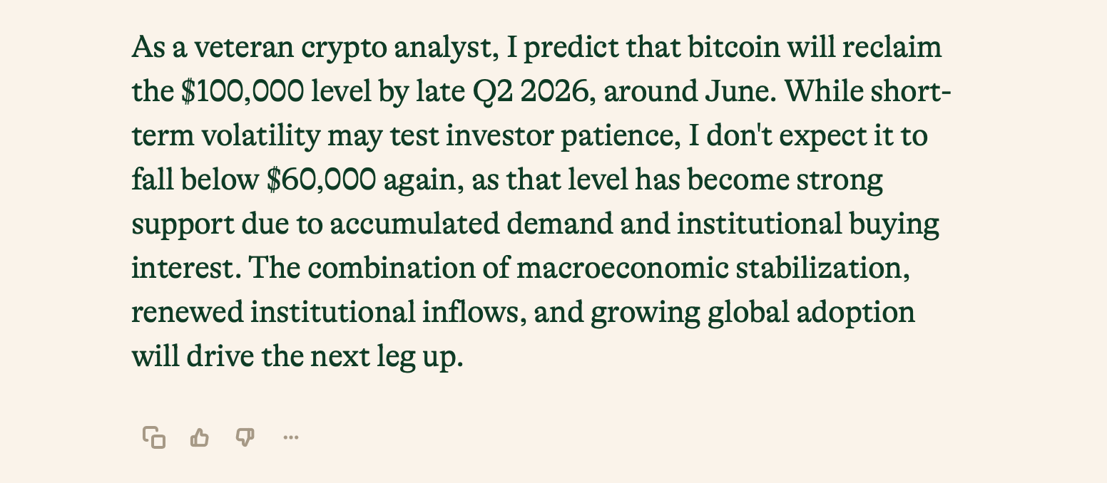 Grok, Claude, Qwen, ChatGPT, 和更多：9个AI模型预测比特币的下一个价格路径