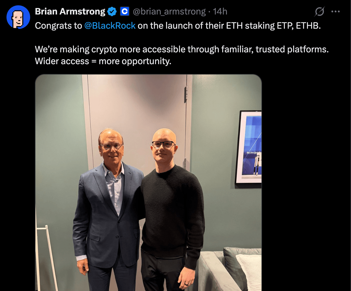 黑岩公司推出带有分红收益的以太坊质押ETF