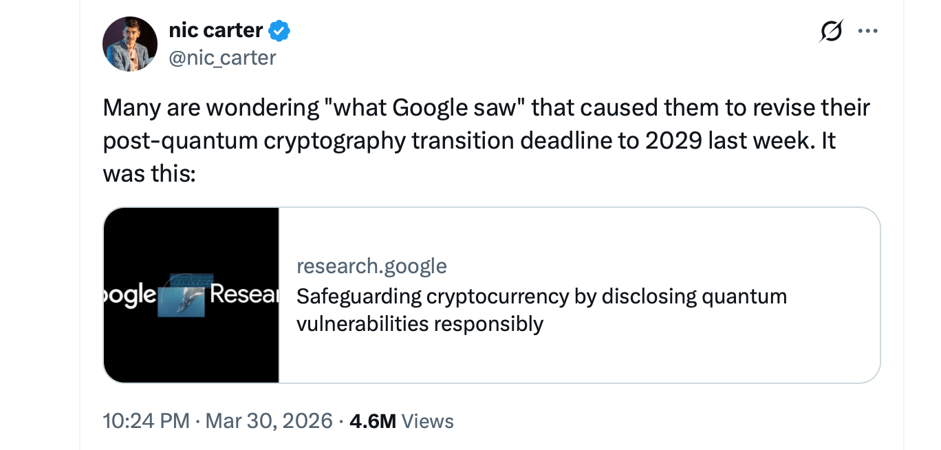 谷歌的量子进展使比特币安全辩论聚焦