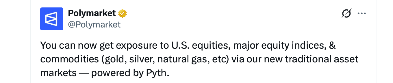 Polymarket Brings TradFi Markets to Prediction Trading With Pyth Integration