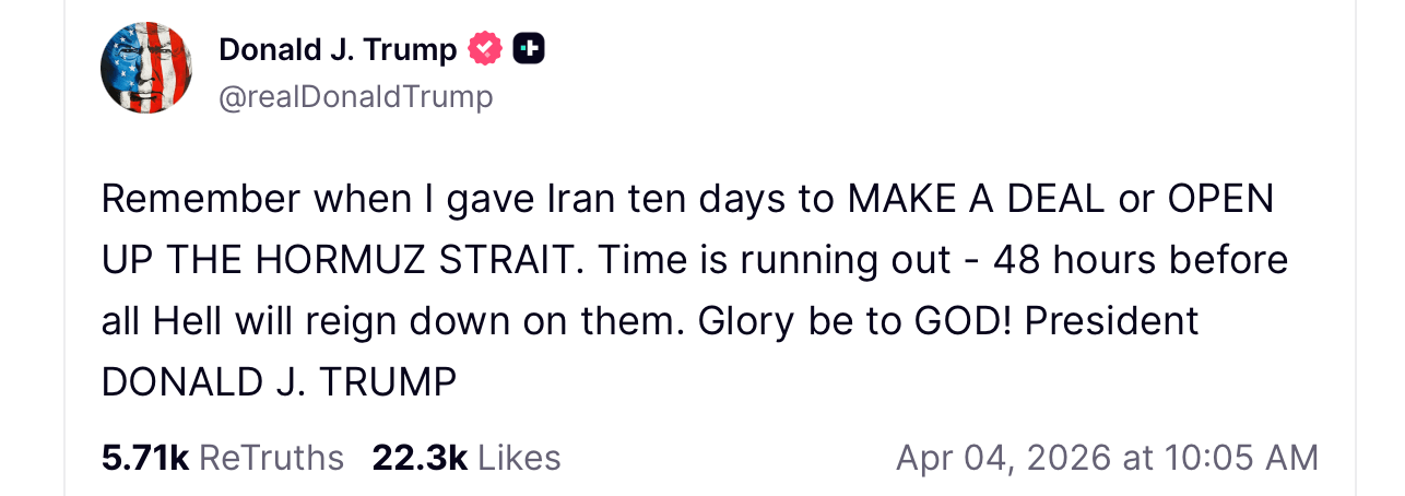 比特币在特朗普发出48小时伊朗最后通牒时维持在67K 比特币在特朗普发出48小时伊朗最后通牒时维持在67K