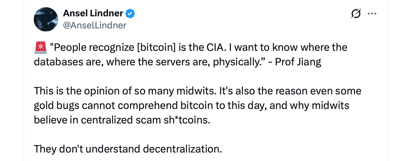 病毒性Jack Neel和蒋雪琴播客片段重振比特币深层国家理论