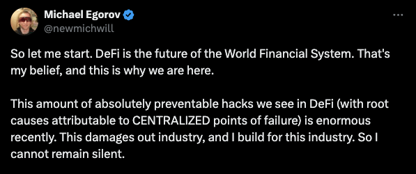 Curve创始人在KelpDAO事件后呼吁DeFi安全标准