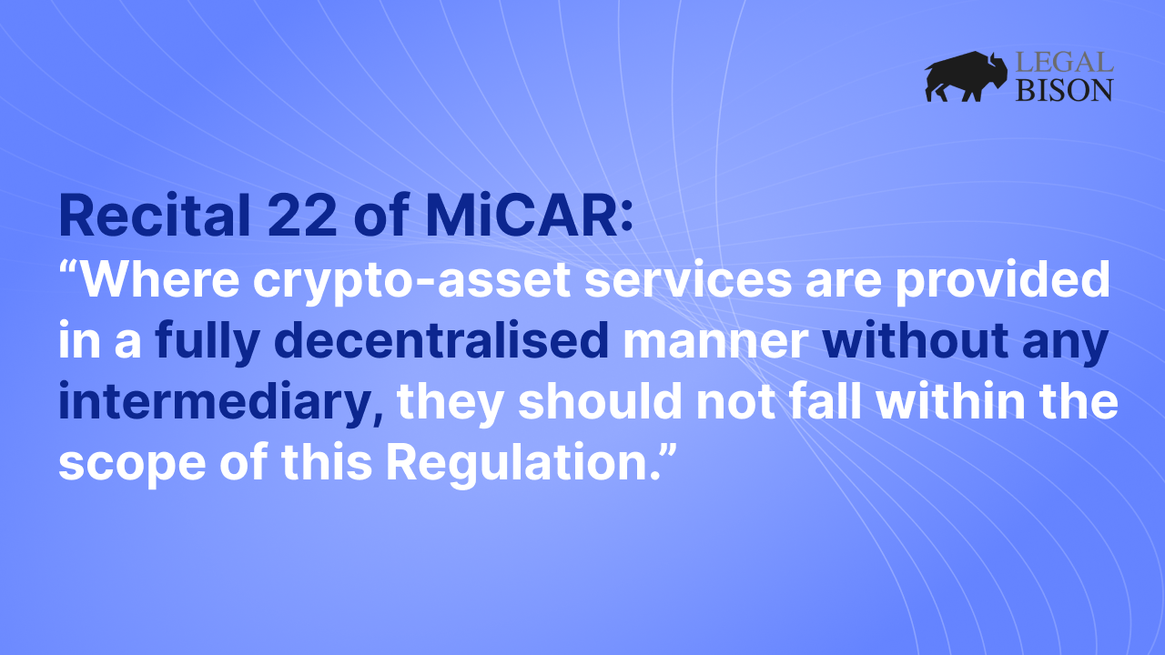 '我们是 DeFi，所以 MiCA 不适用于我们。' 抱歉，EBA 和 ESMA 的观点不同