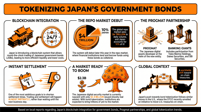 日本将通过全天候政府债券交易进入区块链时代