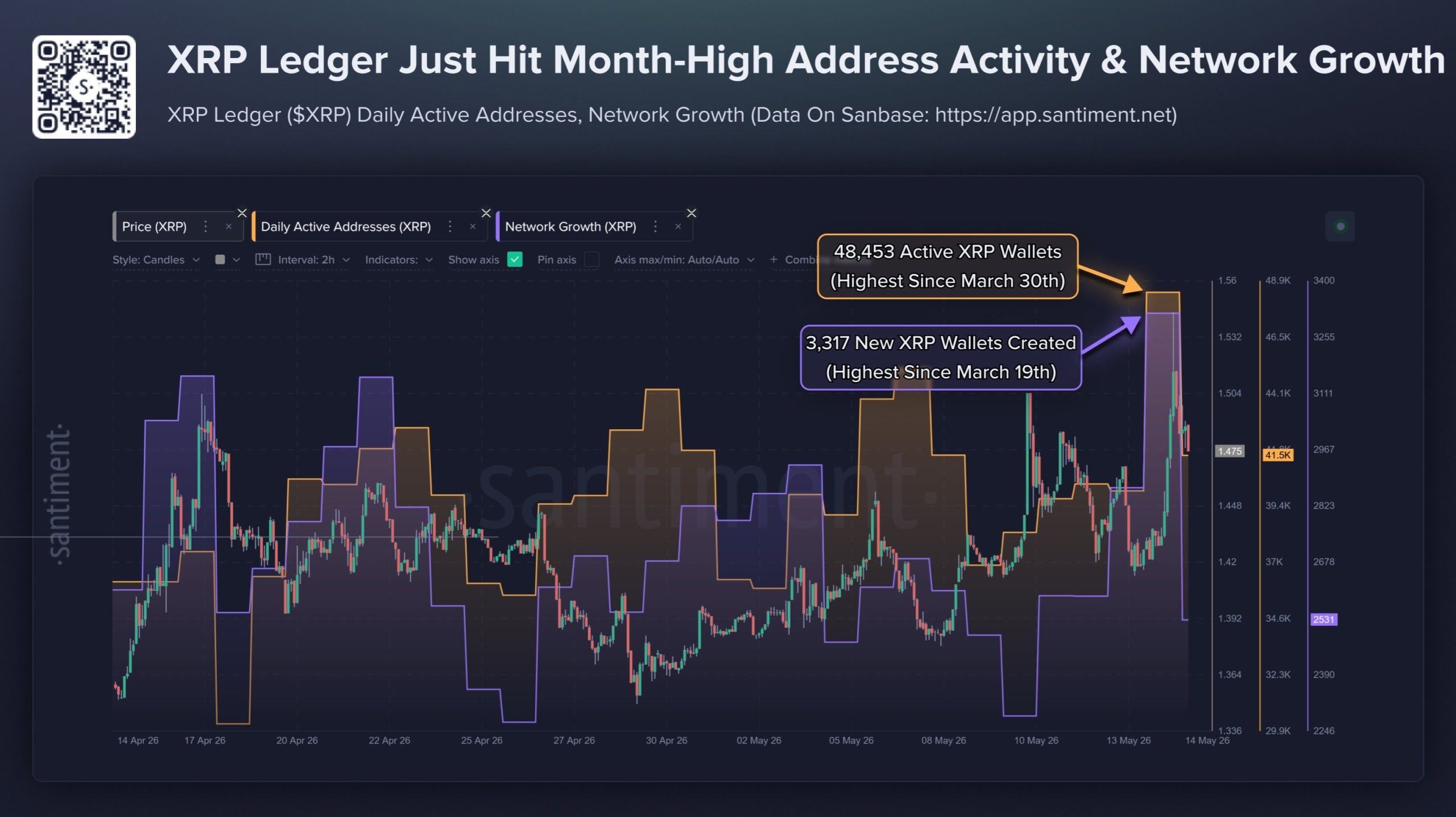 XRP分类账活动跳升，价格测试1.55美元，大钱包创纪录