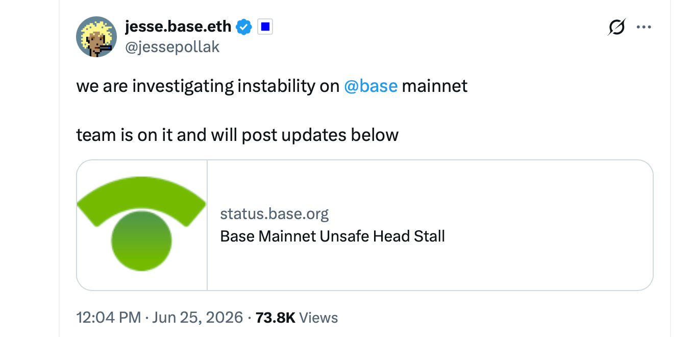 X关于Base停机的帖子。