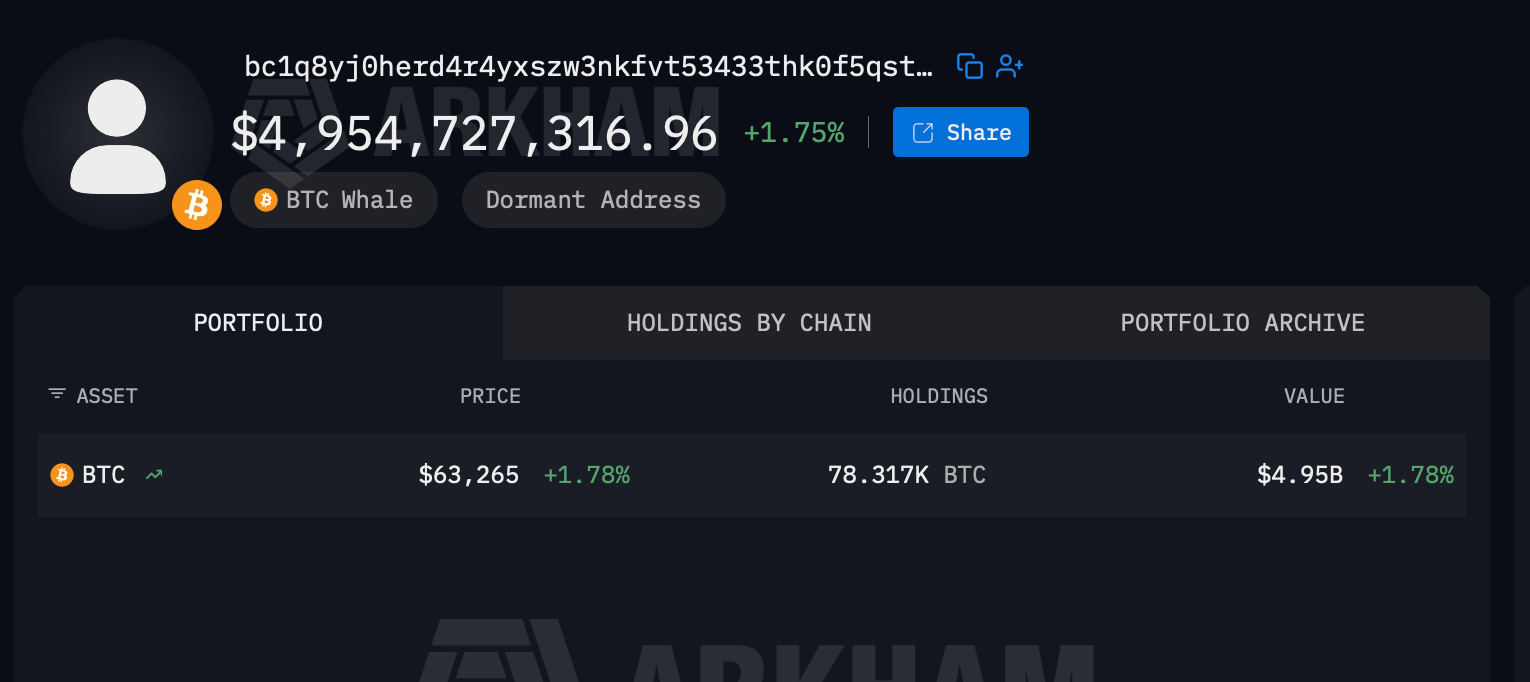 The ninth-largest bitcoin wallet