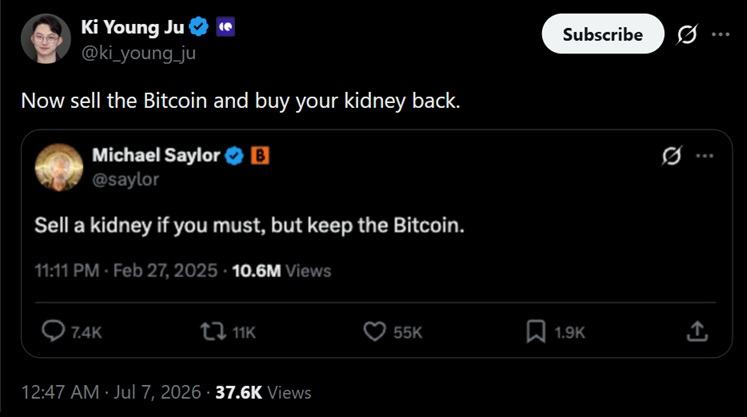 Cryptoquant首席执行官讨论Saylor的绝不出售评论