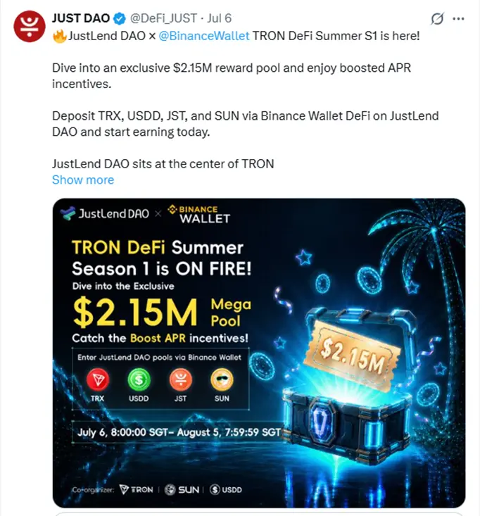 JST's Fourth Buyback and Burn Amounts to Historical High: This Round Destruction of JST Exceeds 355 Million, JustLend DAO's Earnings Continue to Consolidate Deflation Value