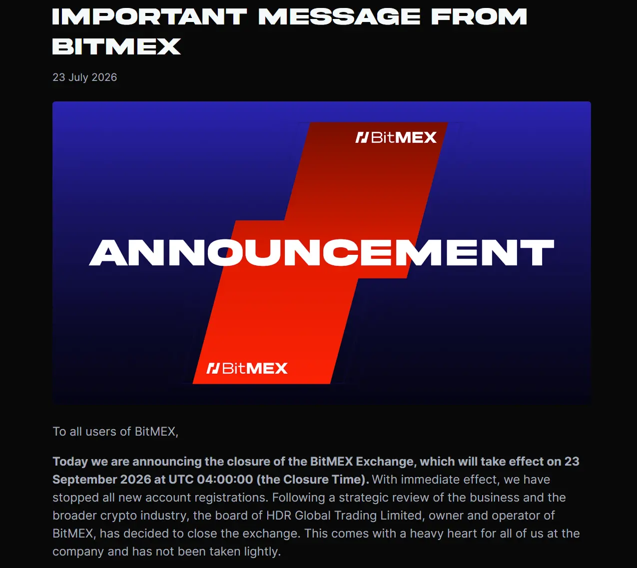 永续合约鼻祖 BitMEX 苦等买家一年多未果，最终还是关了