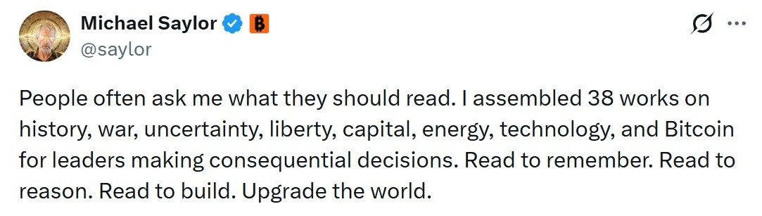 Michael Saylor Publishes 953-Hour Leadership Curriculum Culminating in Bitcoin Michael Saylor Publishes 953-Hour Leadership Curriculum Culminating in Bitcoin