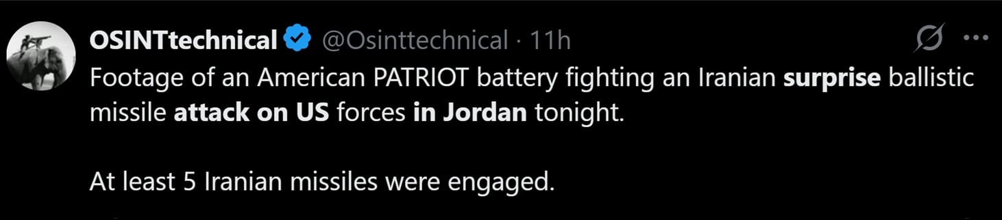 Reports elaborating on Iran's latest attack on US personnel.