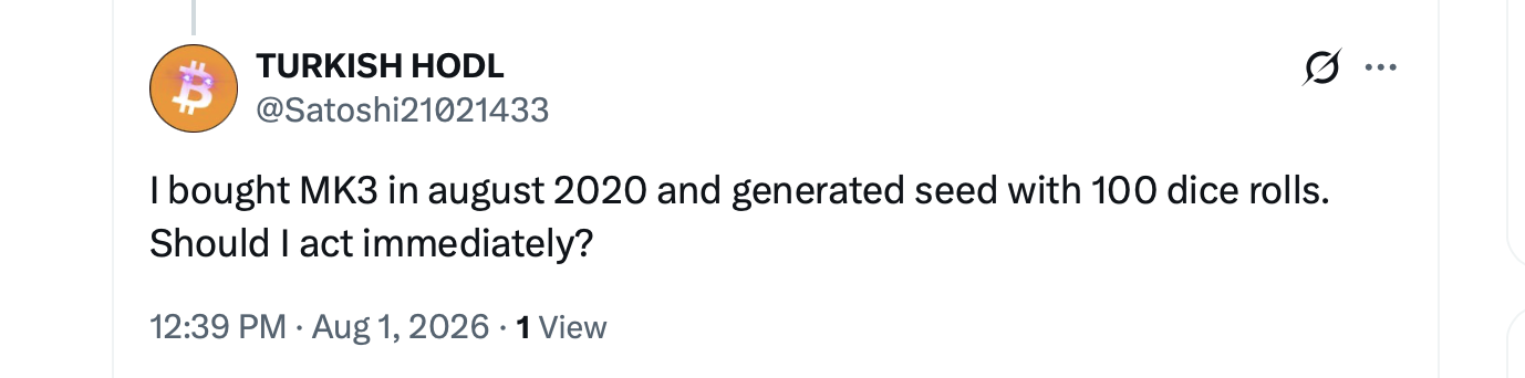 骰子掷投保持比特币密钥离线,但并非所有人都会费心 X的截图