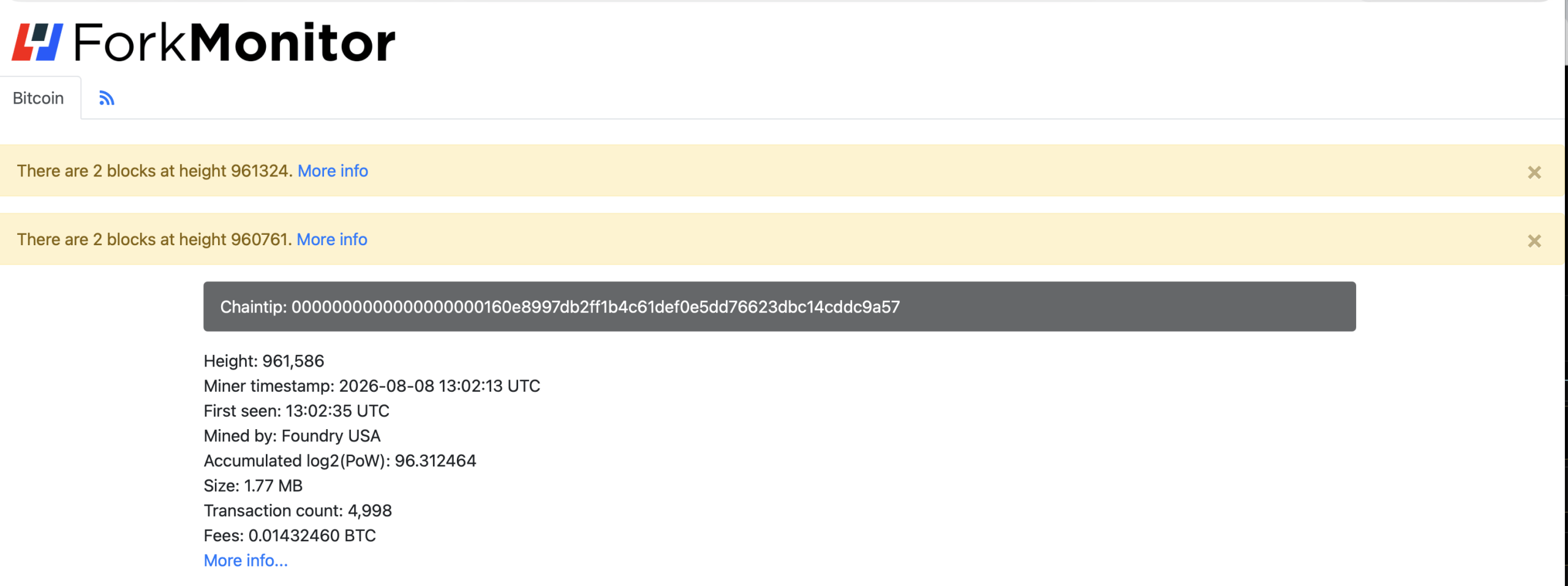 比特币分叉观察:在哪里实时跟踪BIP-110的对决 Forkmonitor.info 截图