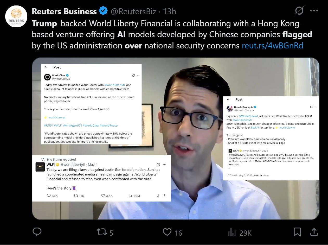 对 WLFI 的指控。