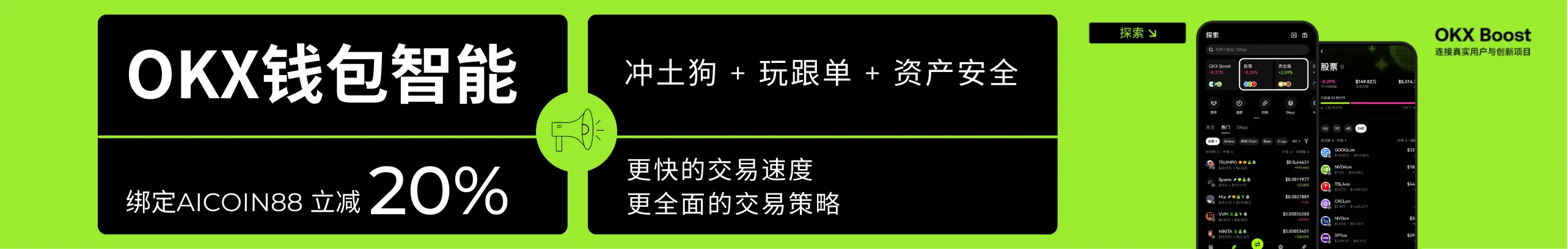 返20%！OKX钱包＝土狗 +  跟单 + 安全