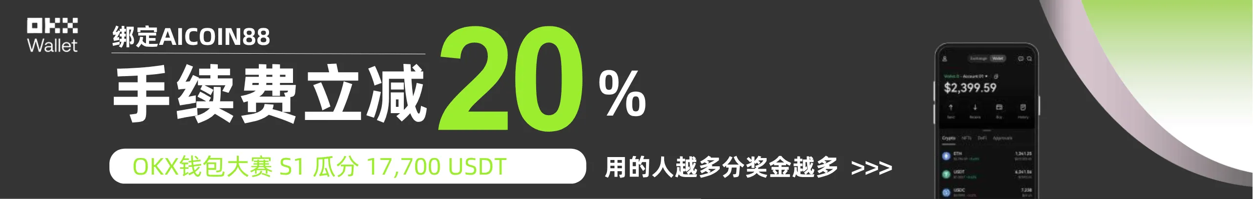 返20%！OKX钱包大赛火热，17700U大家分